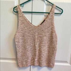 Banana Republic V-neck Orange White Knit Tank Top Petite Medium